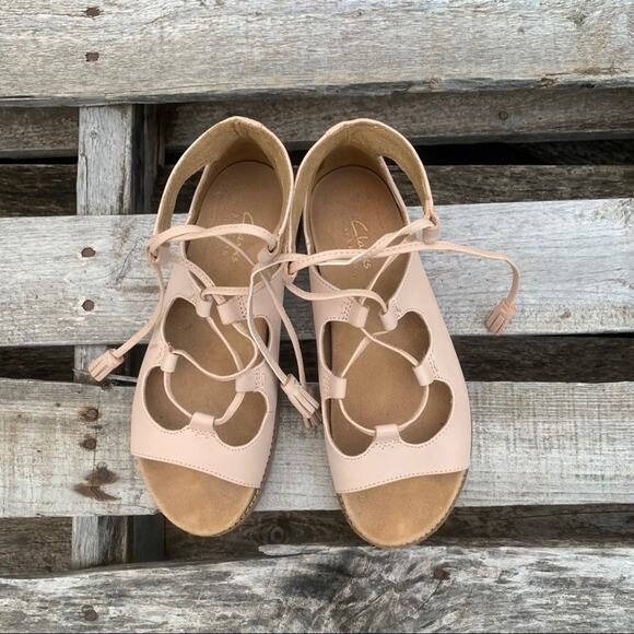 Clarks Corsio Dallas pink lace up gladiator sandal 6.5 - Picture 2 of 6